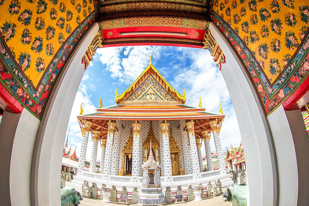 Immerse in the spiritual glow of the Temple of Dawn
