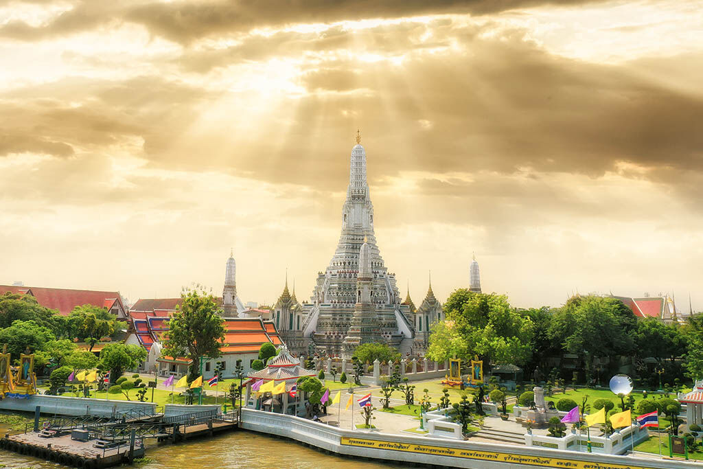 Immerse in the spiritual glow of the Temple of Dawn
