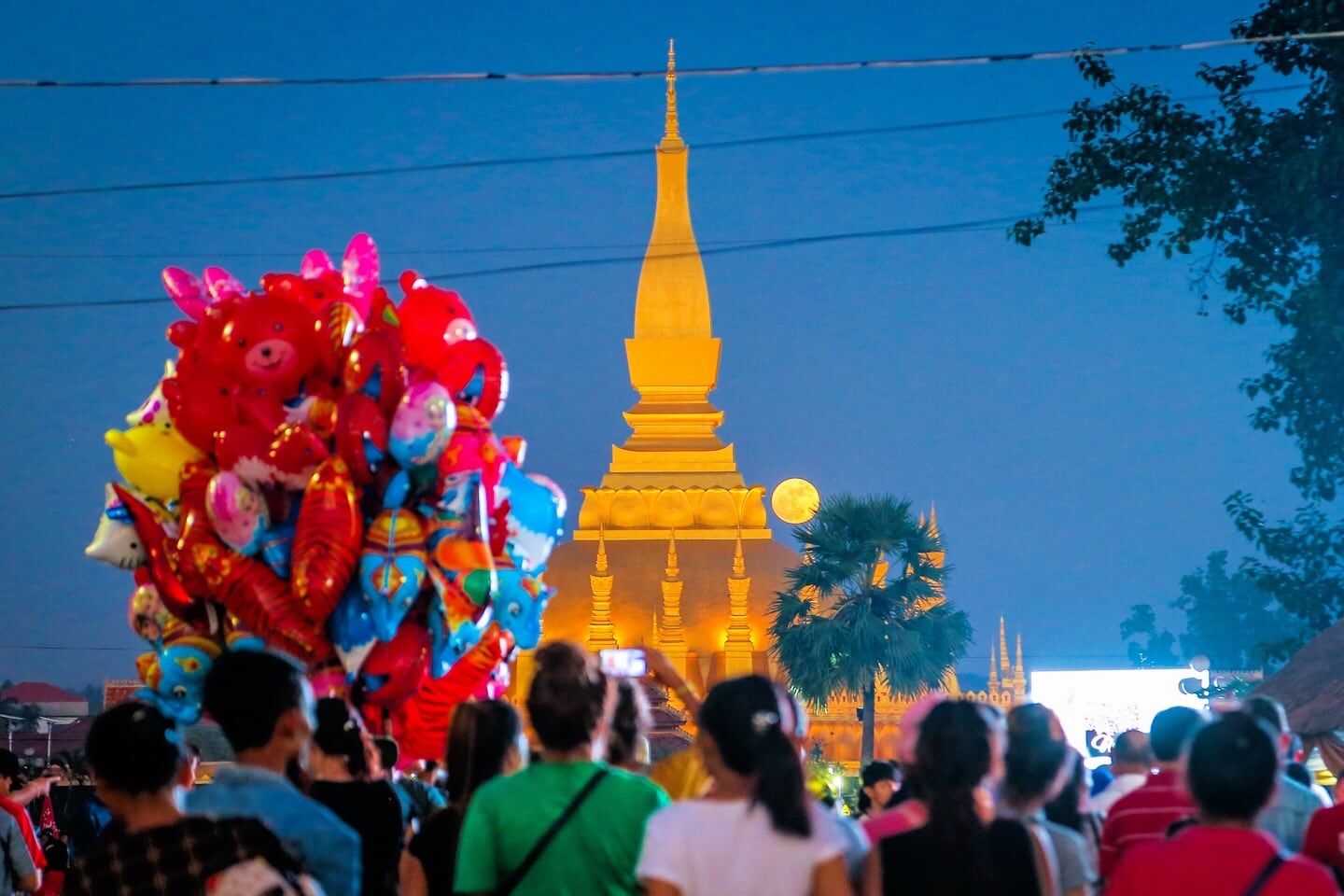 Marvel at Laos’s iconic national symbol glowing in the sun
