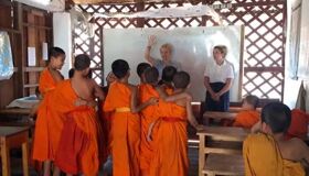 Volunteer teach Monks Luang Prabang