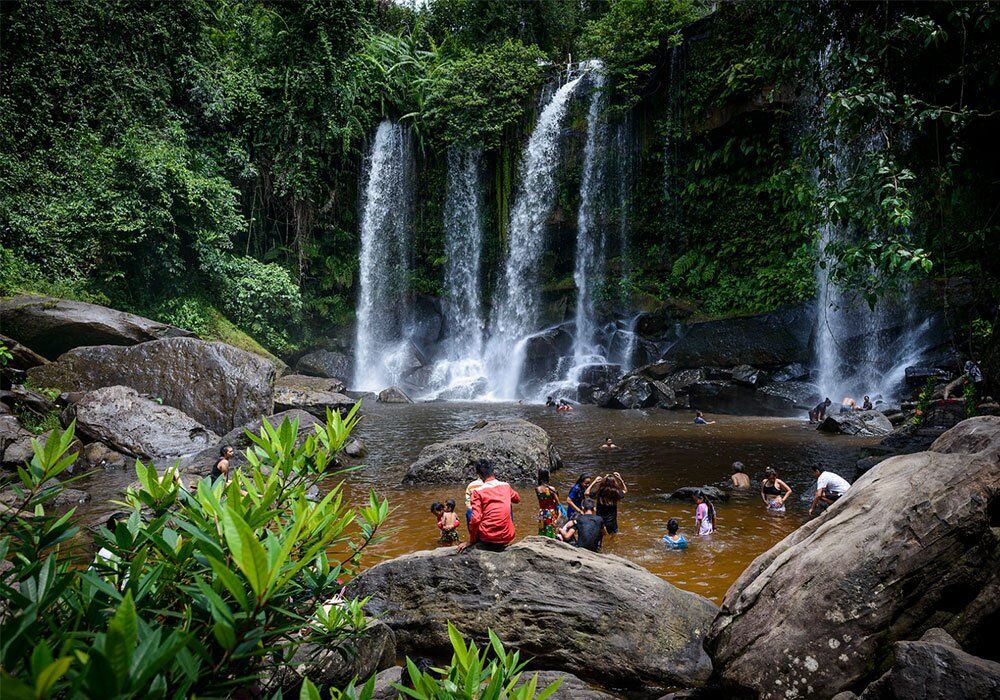 Kulen Mountain Waterfalls and tourists