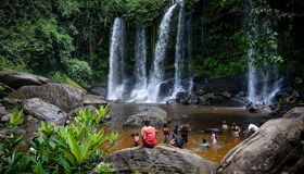 Kulen Mountain Waterfalls and tourists