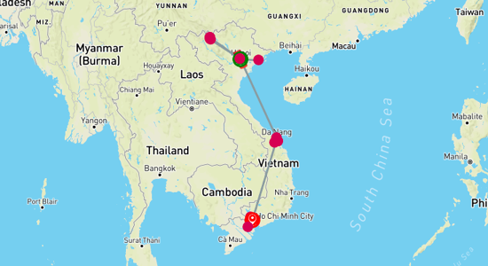 Map of From Sapa to the Mekong: A Journey Through Vietnam - 12 Days