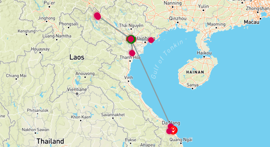 Map of Journey through Vietnam: Discovering Hanoi, Sapa, Halong Bay, Hoi An 14-Day