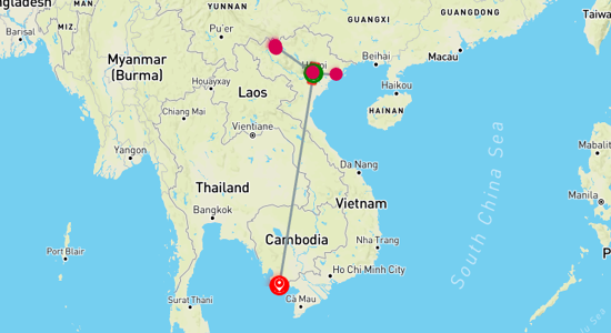 Map of The Northbound Adventure: Sapa, Halong Bay, and Phu Quoc 10-Day