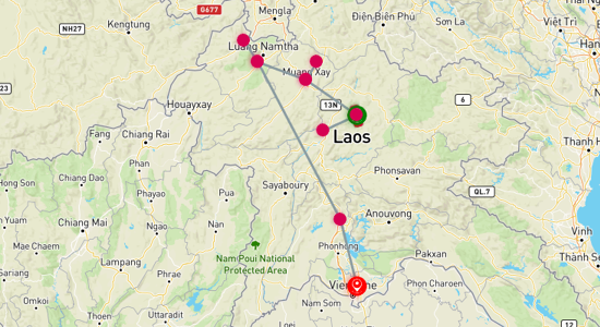 Map of Cultural Odyssey: Discovering Northern Laos by Train 9-Day