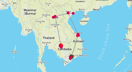 Map of Best of Indochina - 16 Days