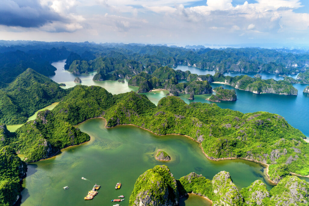 Begin your exploration with Cat Ba Island’s tranquil ambiance