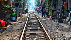Hanoi Train Streets and Visitors